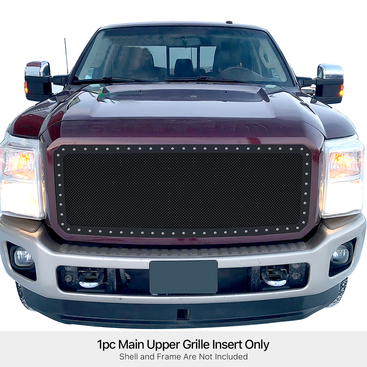 Stainless Steel Main Upper Rivet Grille 2011-2016 Ford F-250 SD /2011-2016 Ford F-350 SD /2011-2016 Ford F-450 SD /2011-2016 Ford F-550 SD GR06LFH28H