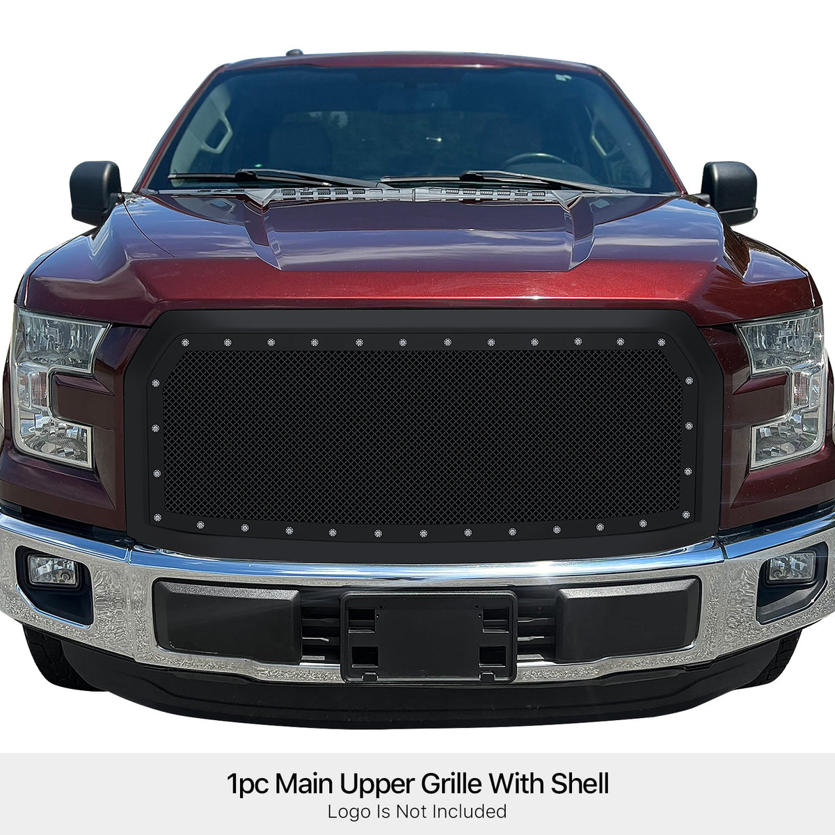 PE + Stainless Steel Main Upper Package Grille 2015-2017 Ford F-150 Without Front Camera GR06PFC10H