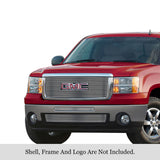 Stainless Steel Main Upper + Top Bumper + Lower Bumper Stainless Steel Billet Grille 2007-2013 GMC Sierra 1500 New Body GR07FAA04S