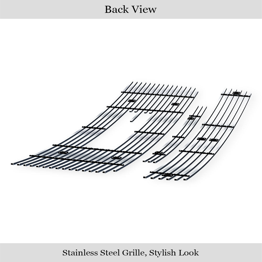Stainless Steel Main Upper + Top Bumper + Lower Bumper Stainless Steel Billet Grille 2007-2013 GMC Sierra 1500 New Body GR07FAA04S