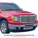 Stainless Steel Main Upper + Lower Bumper Stainless Steel Billet Grille 2007-2013 GMC Sierra 1500 GR07FAA81S