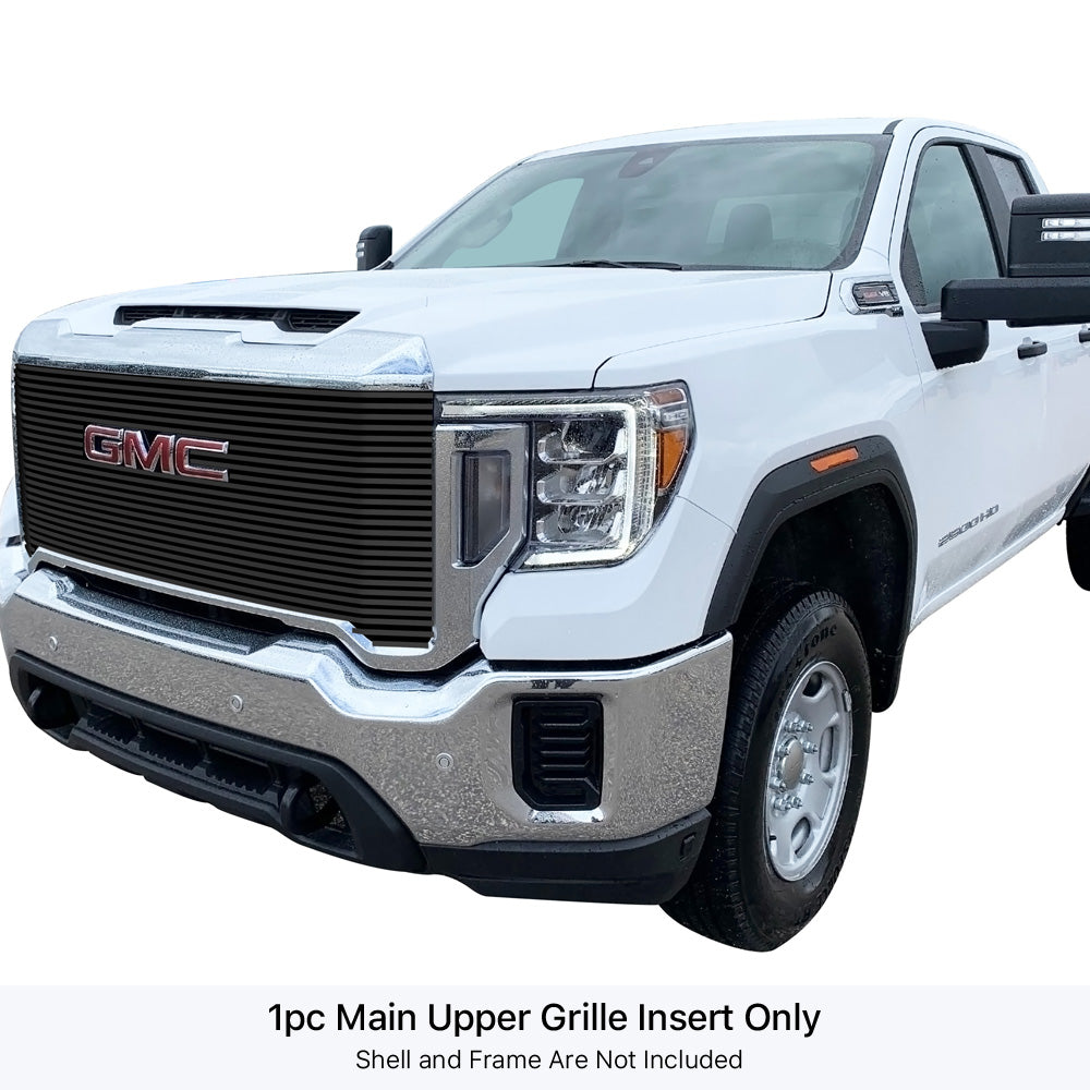 Stainless Steel Main Upper Black Stainless Steel Billet Grille 2020-2023 GMC Sierra 2500 SLE/ 2020-2023 Sierra 2500 Base/ 2020-2023 Sierra 3500 SLE/ 2020-2023 Sierra 3500 Base GR07FEA97J