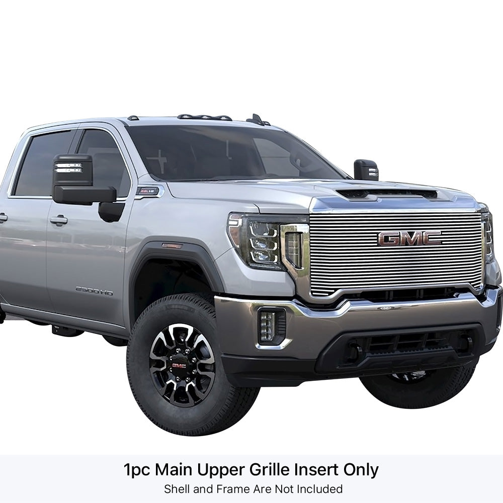 Stainless Steel Main Upper Stainless Steel Billet Grille 2020-2023 GMC Sierra 2500 SLE/ 2020-2023 Sierra 2500 Base/ 2020-2023 Sierra 3500 SLE/ 2020-2023 Sierra 3500 Base GR07FEA97S