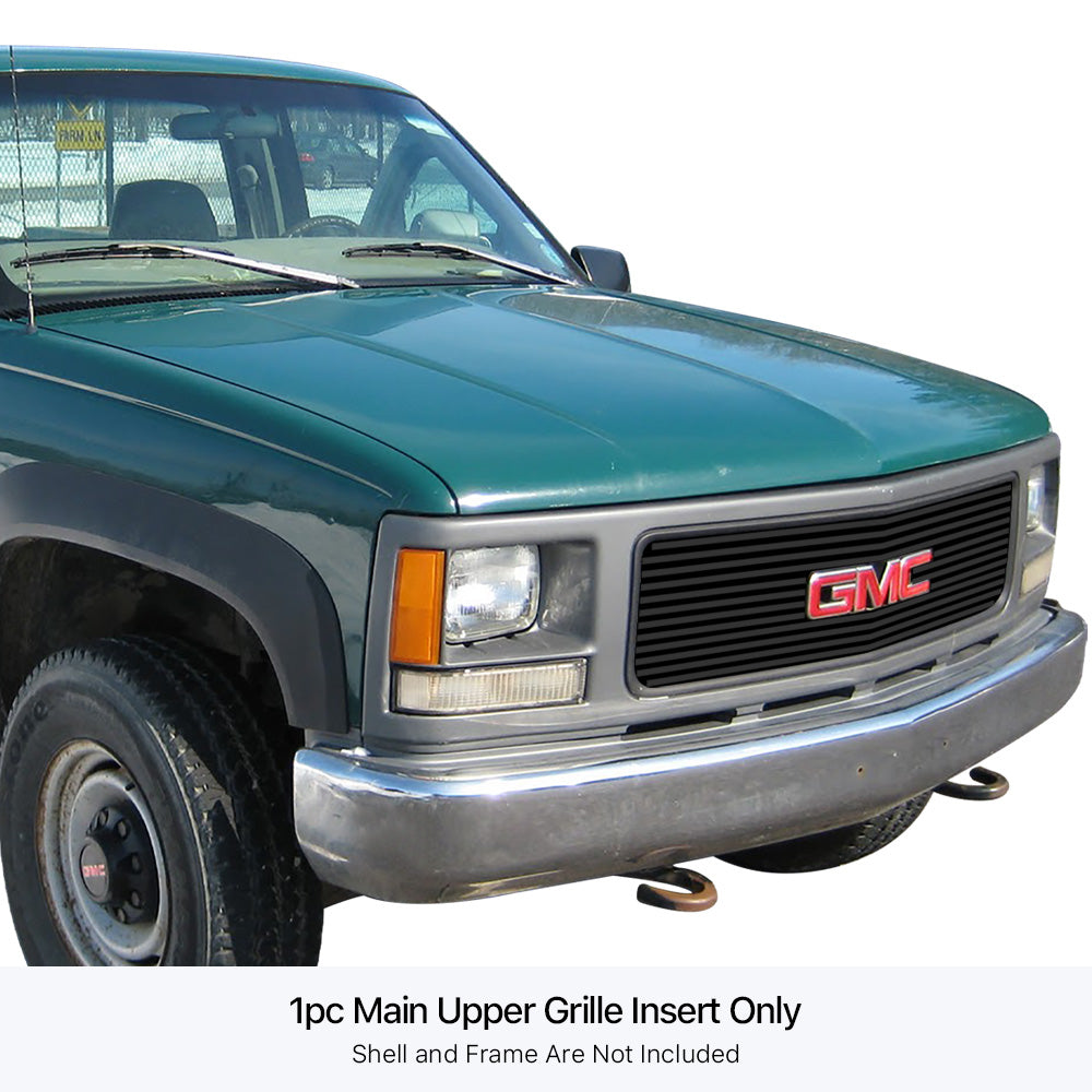 Stainless Steel Main Upper Black Stainless Steel Billet Grille 1994-1998 GMC C/K Pickup Single Lights Only With Logo Show/1994-1999 GMC Suburban Single Lights Only  With Logo Show/1994-1999 GMC Yukon Single Lights Only  With Logo Show GR07FEB71J