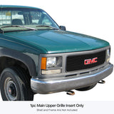 Stainless Steel Main Upper Black Stainless Steel Billet Grille 1994-1998 GMC C/K Pickup Single Lights Only With Logo Show/1994-1999 GMC Suburban Single Lights Only  With Logo Show/1994-1999 GMC Yukon Single Lights Only  With Logo Show GR07FEB71J