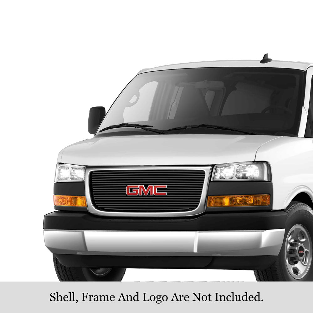 Stainless Steel Main Upper Black Stainless Steel Billet Grille 2003-2025 GMC Savana GR07FED76J