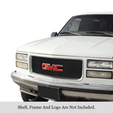 Stainless Steel Main Upper Black Stainless Steel Billet Grille 1994-1998 GMC C/K Pickup  with Stacked Lights/1994-1999 GMC Suburban  Composite Plastic Lights/1994-1998 GMC Yukon GR07FEG14J