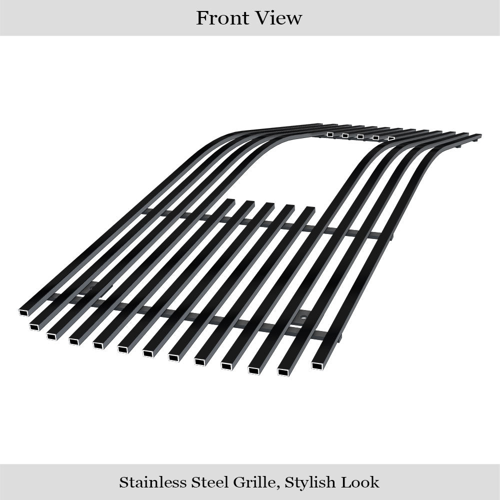 Stainless Steel Main Upper Black Stainless Steel Billet Grille 1994-1998 GMC C/K Pickup  with Stacked Lights/1994-1999 GMC Suburban  Composite Plastic Lights/1994-1998 GMC Yukon GR07FEG14J