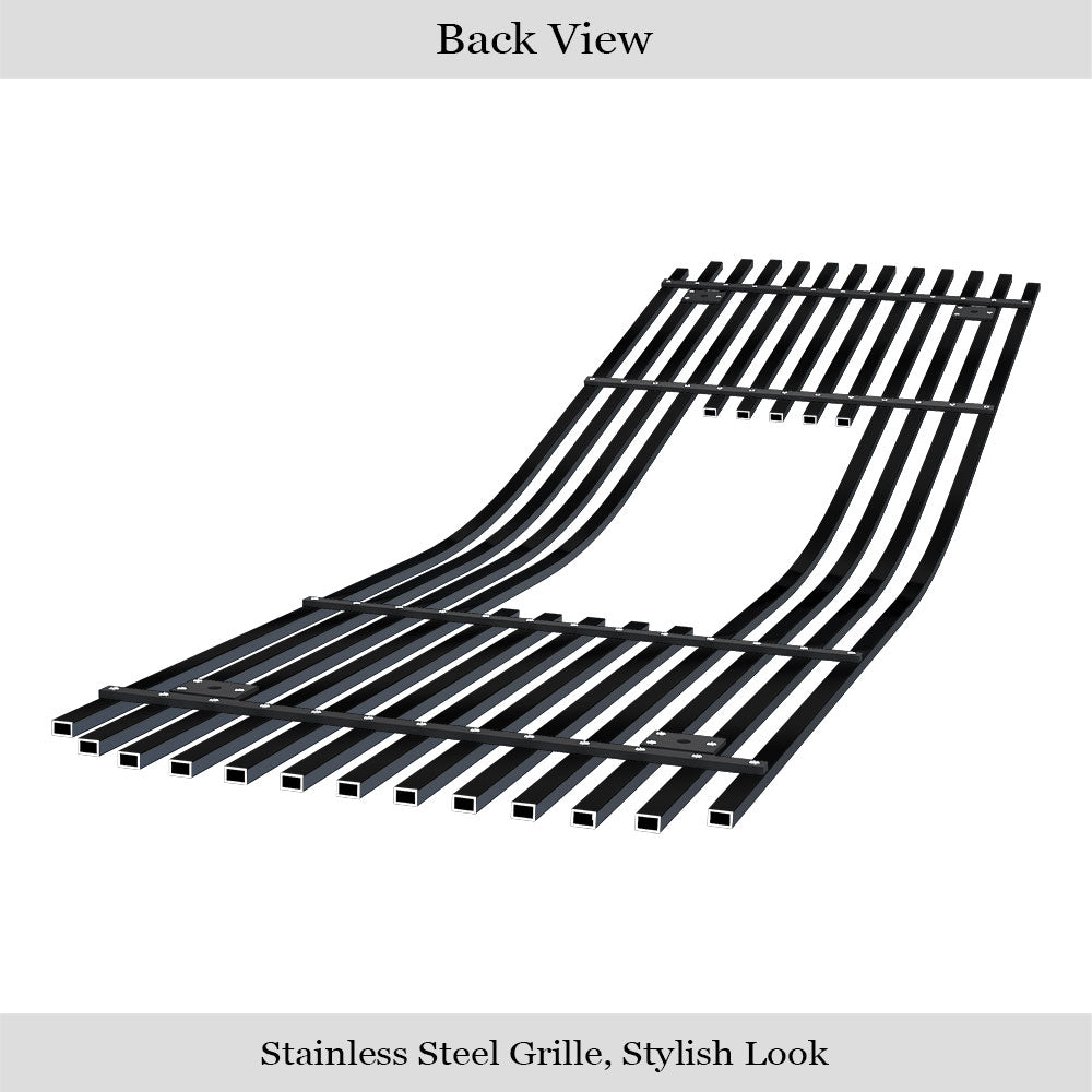 Stainless Steel Main Upper Black Stainless Steel Billet Grille 1994-1998 GMC C/K Pickup  with Stacked Lights/1994-1999 GMC Suburban  Composite Plastic Lights/1994-1998 GMC Yukon GR07FEG14J