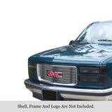 Stainless Steel Main Upper Stainless Steel Billet Grille 1994-1998 GMC C/K Pickup  with Stacked Lights/1994-1999 GMC Suburban  Composite Plastic Lights/1994-1998 GMC Yukon GR07FEG14S