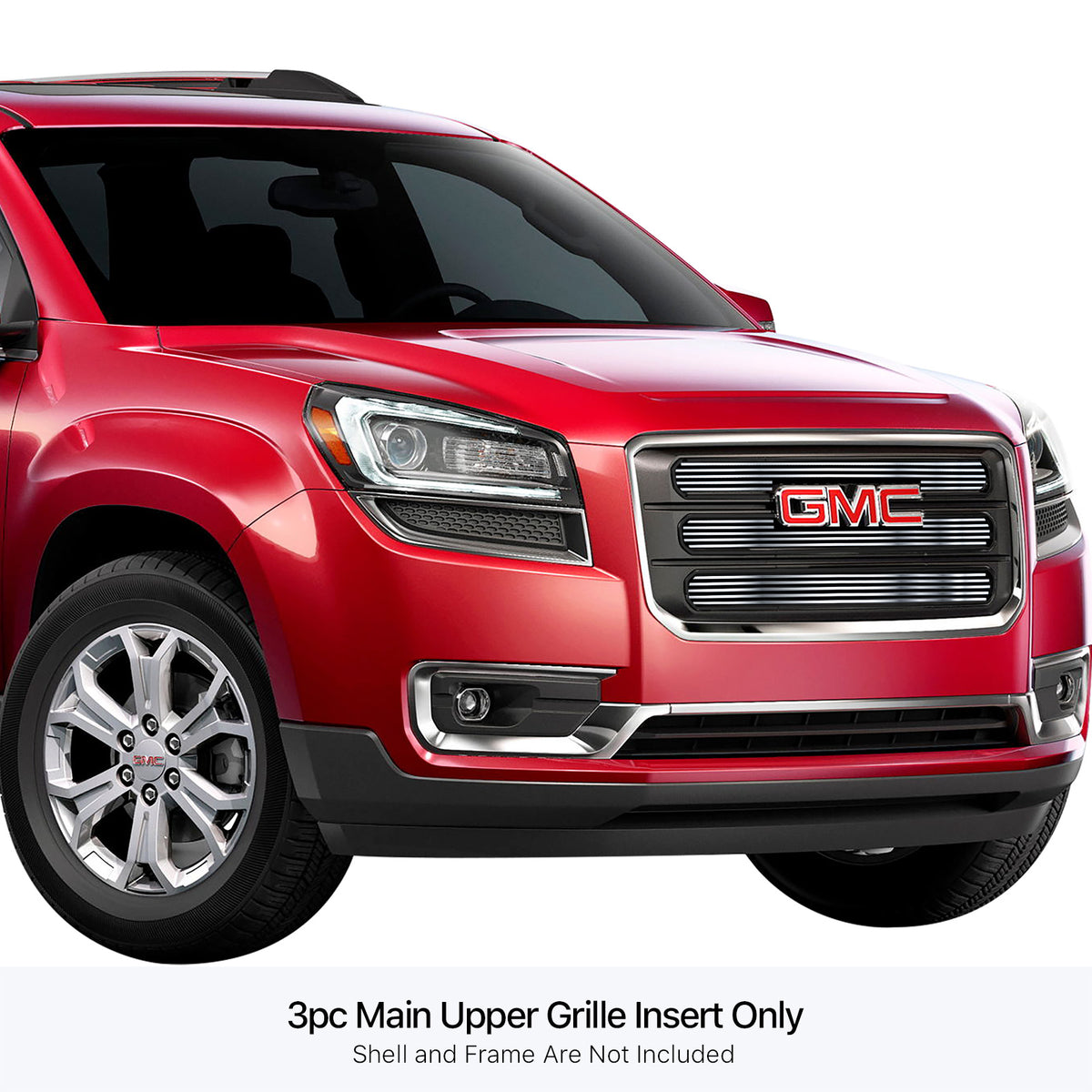 Stainless Steel Main Upper Stainless Steel Billet Grille 2013-2016 GMC Acadia SLE With Logo Show GR07FEI75C