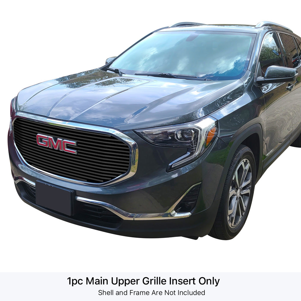 Stainless Steel Main Upper Black Stainless Steel Billet Grille 2018-2021 GMC Terrain Nor for Denali Logo Show GR07FFD18J