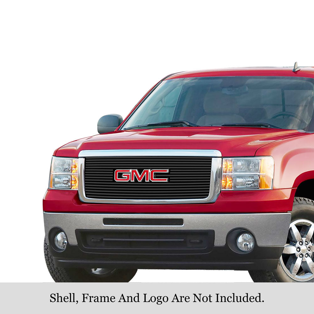 Stainless Steel Main Upper Black Stainless Steel Billet Grille 2007-2013 GMC Sierra 1500 /2007-2010 GMC Sierra Denali New Body With Logo Show GR07FFD74J