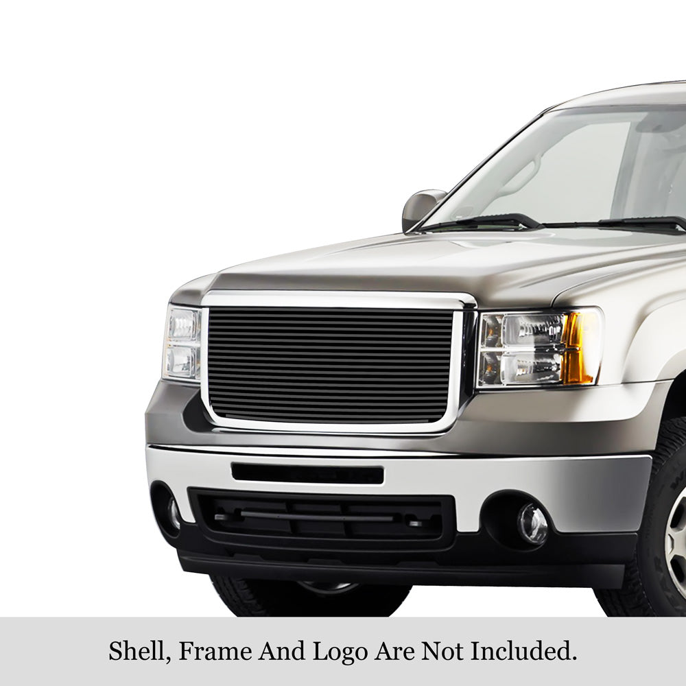 Stainless Steel Main Upper Black Stainless Steel Billet Grille 2007-2010 GMC Sierra 2500 HD /2007-2010 GMC Sierra 3500 HD GR07FFE22J