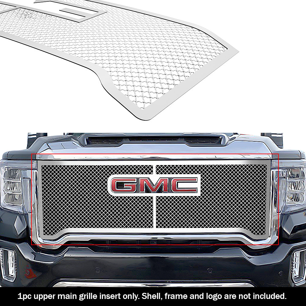 Stainless Steel Main Upper Mesh Grille 2020-2023 GMC Sierra 2500 SLE/ 2020-2023 Sierra 2500 Base/ 2020-2023 Sierra 3500 SLE/ 2020-2023 Sierra 3500 Base GR07GEA97S