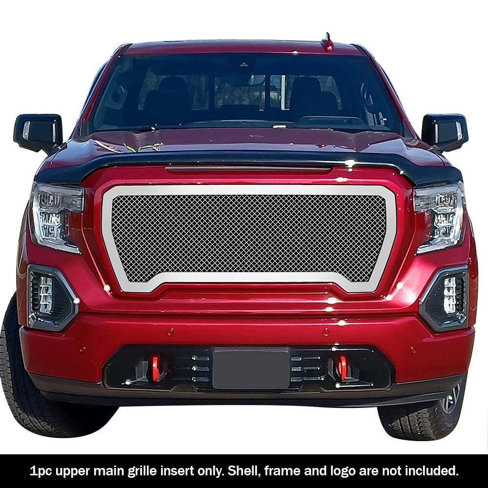 Stainless Steel Main Upper Mesh Grille 2019-2021 GMC Sierra 1500 GR07GEF22S