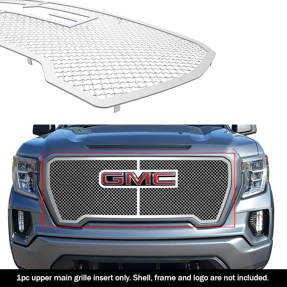 Stainless Steel Main Upper Mesh Grille 2019-2021 GMC Sierra 1500 SLT/ 2019-2021 GMC Sierra 1500 AT4 GR07GEJ34S