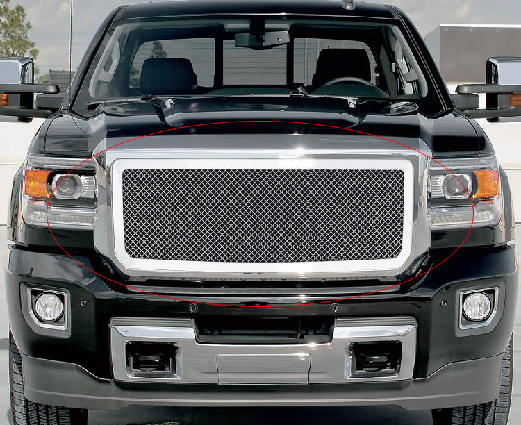 Stainless Steel Main Upper Mesh Grille 2015-2019 GMC Sierra 2500 /2015-2019 GMC Sierra 3500 GR07GFC25S