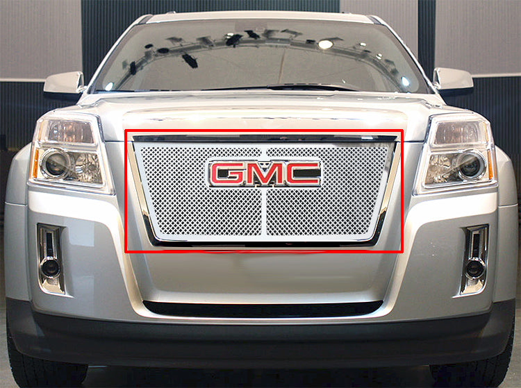 Stainless Steel Main Upper Mesh Grille 2010-2015 GMC Terrain 1 PC With Logo Show GR07GFG43T