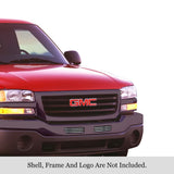 Stainless Steel Top Bumper Stainless Steel Billet Grille 2003-2006 GMC Sierra 1500 Center Airdam 1 PC Cover 2 Holes/2003-2006 GMC Sierra 1500 Classic Style Center Airdam 1 PC Cover 2 Holes GR07HED72S