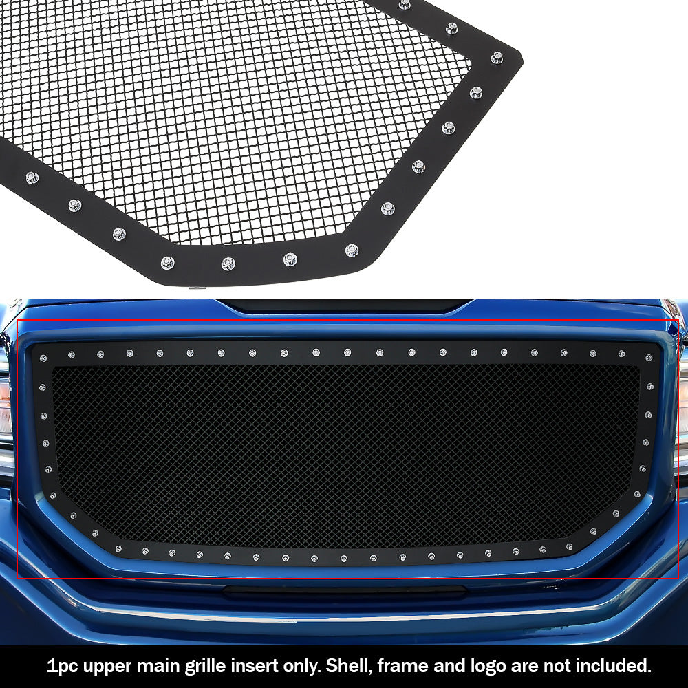 Stainless Steel Main Upper Rivet Grille 2016-2018 GMC Sierra 1500 GR07LFC62H