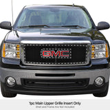 Stainless Steel Main Upper Rivet Grille 2007-2013 GMC Sierra 1500 /2007-2010 GMC Sierra Denali New Body With Logo Show GR07LFD74H