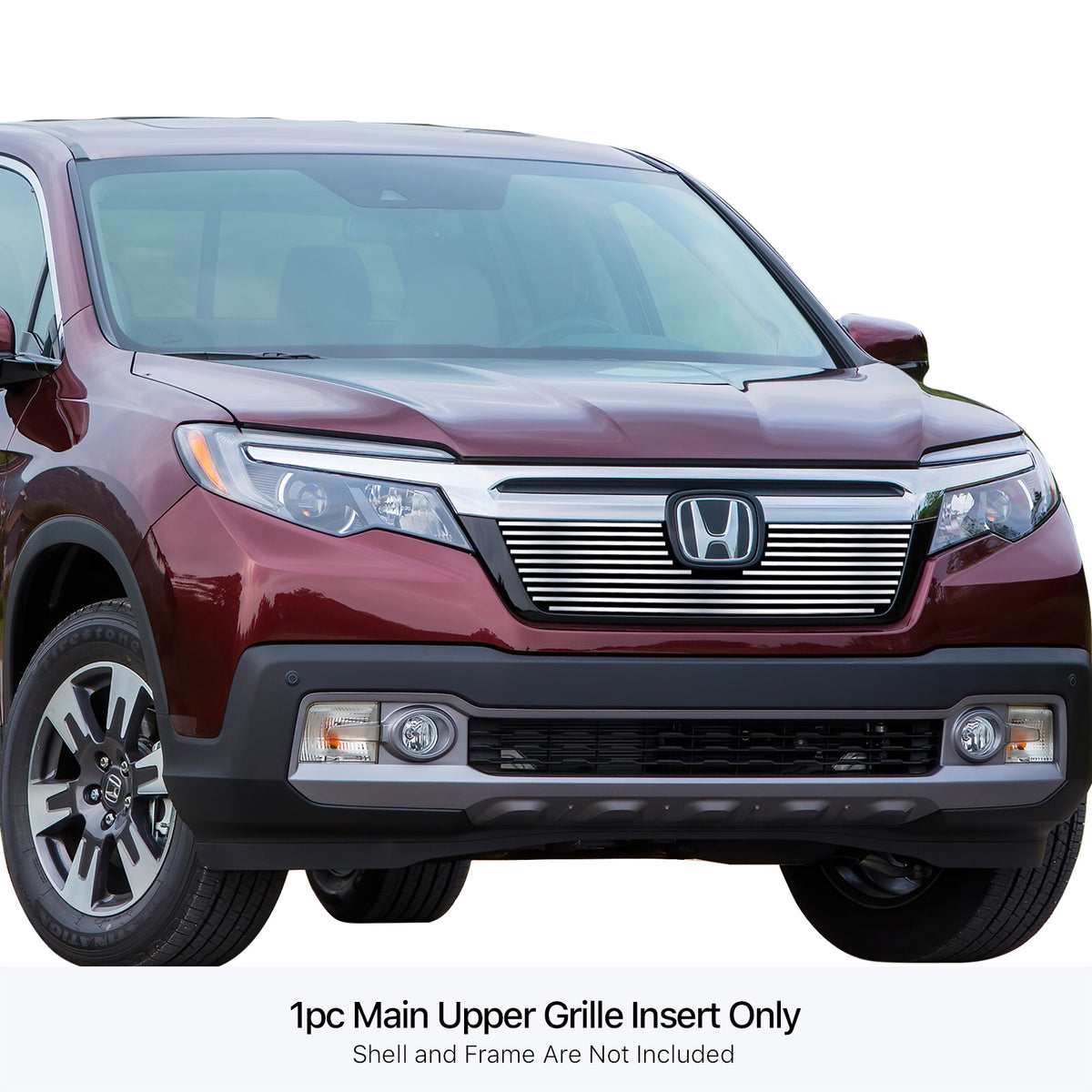 Stainless Steel Main Upper Stainless Steel Billet Grille 2017-2020 Honda Ridgeline GR08FEA88S