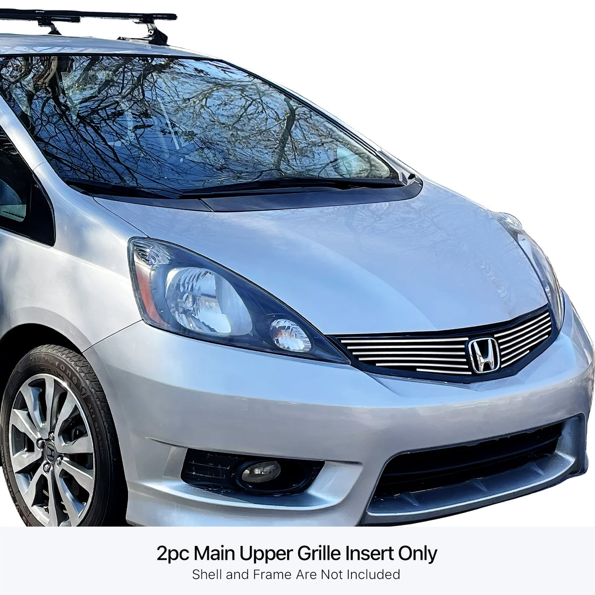 Stainless Steel Main Upper Stainless Steel Billet Grille 2012-2013 Honda Fit Sport With Logo Show GR08FFD26C