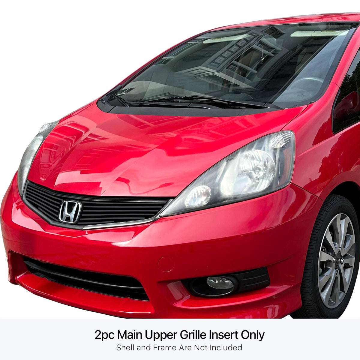 Stainless Steel Main Upper Black Stainless Steel Billet Grille 2012-2013 Honda Fit Sport With Logo Show GR08FFD26J