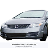 Stainless Steel Lower Bumper Black Stainless Steel Billet Grille 2009-2011 Honda Civic  Coupe GR08FFG66J