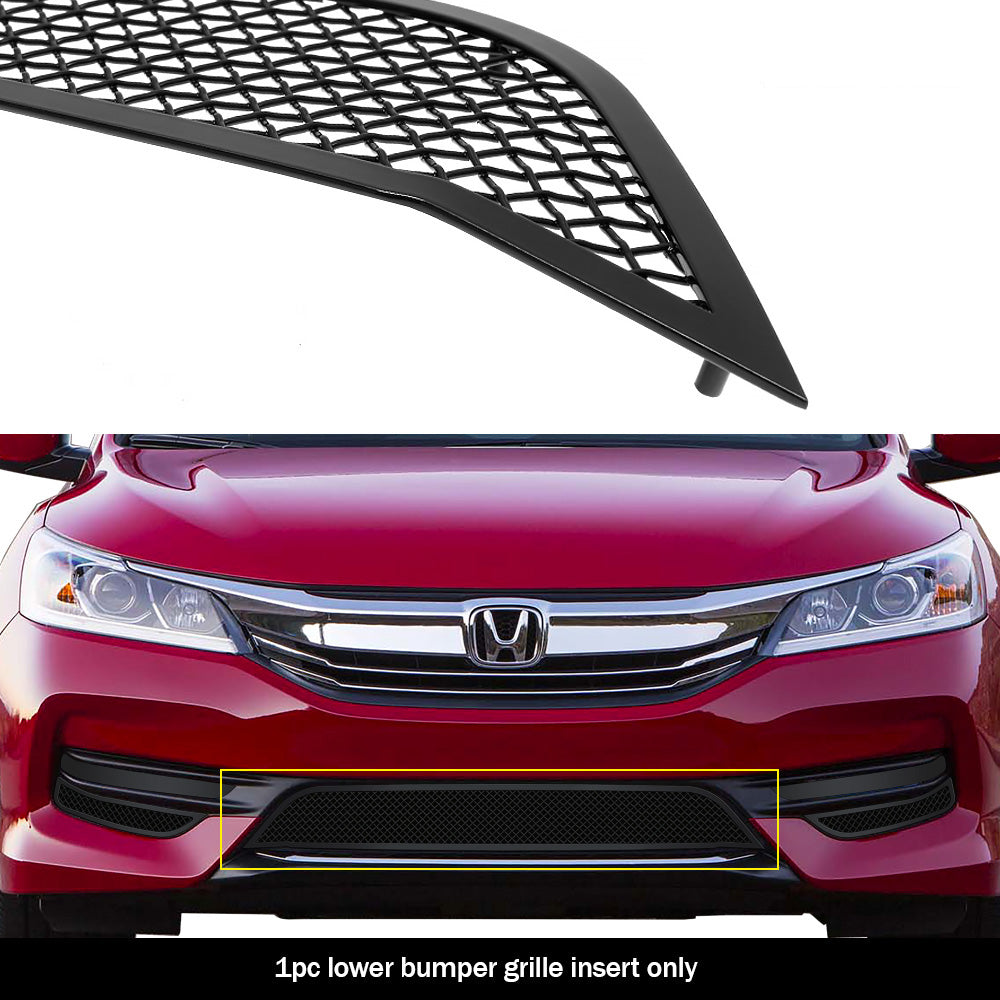 Stainless Steel Lower Bumper Black Wire Mesh Grille 2016-2017 Honda Accord Sedan GR08GFC51H