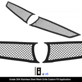Stainless Steel Main Upper Black Wire Mesh Grille 2012-2013 Honda Fit Sport With Logo Show GR08GFD26H