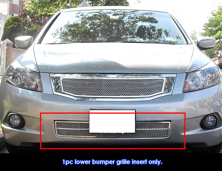 Stainless Steel Lower Bumper Mesh Grille 2008-2010 Honda Accord Sedan Not For V6 GR08GFE90T