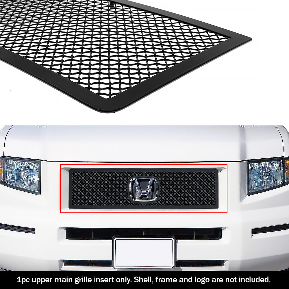 Stainless Steel Main Upper Black Wire Mesh Grille 2005-2008 Honda Ridgeline GR08GGA14H