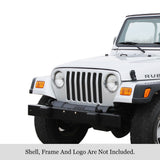 Stainless Steel Main Upper Black Stainless Steel Billet Grille 1997-2006 Jeep Wrangler GR10FED92J