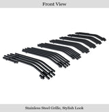 Stainless Steel Main Upper Black Stainless Steel Billet Grille 2018-2024 Jeep Wrangler JL Not For JK GR10FFD41J