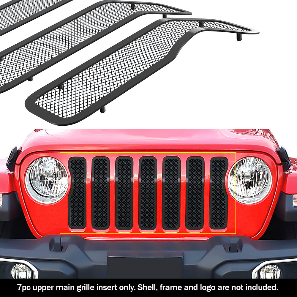 Stainless Steel Main Upper Black Wire Mesh Grille 2020-2021 Jeep Gladiator GR10GEJ45H