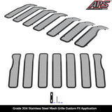Stainless Steel Main Upper Black Wire Mesh Grille 2020-2021 Jeep Gladiator GR10GEJ45H