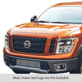 Stainless Steel Lower Bumper Stainless Steel Billet Grille 2016-2019 Nissan Titan Not for Models with Tow Hook GR14FFC96S