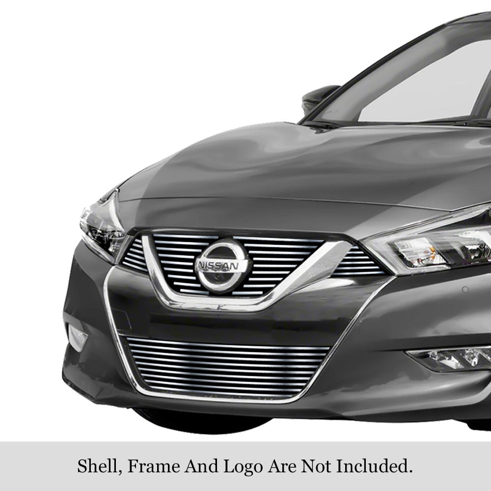 Stainless Steel Main Upper + Lower Bumper Stainless Steel Billet Grille 2015-2018 Nissan Maxima GR14FFC98S