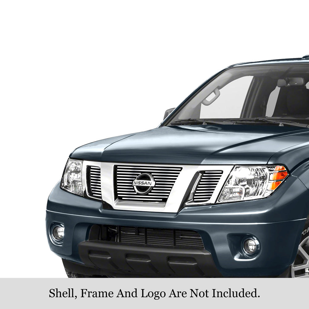 Stainless Steel Main Upper Stainless Steel Billet Grille 2005-2008 Nissan Frontier With Logo Show/2005-2007 Nissan Pathfinder With Logo Show GR14FFD32S