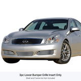 Stainless Steel Lower Bumper Stainless Steel Billet Grille 2007-2008 Infiniti G35 Sedan Not For Sport Model GR14FFH86S
