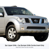 Stainless Steel Main Upper + Lower Bumper Black Stainless Steel Billet Grille 2005-2007 Nissan Pathfinder With Logo Show/2005-2008 Nissan Frontier With Logo Show GR14FGI66J
