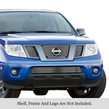 Stainless Steel Main Upper + Lower Bumper Stainless Steel Billet Grille 2005-2007 Nissan Pathfinder With Logo Show/2005-2008 Nissan Frontier With Logo Show GR14FGI66S