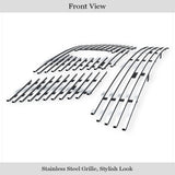 Stainless Steel Main Upper + Lower Bumper Stainless Steel Billet Grille 2005-2007 Nissan Pathfinder With Logo Show/2005-2008 Nissan Frontier With Logo Show GR14FGI66S