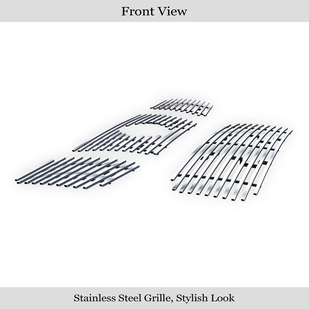 Stainless Steel Main Upper + Lower Bumper Stainless Steel Billet Grille 2004-2006 Nissan Titan With Logo Show/2007-2007 Nissan Titan Classic Model, With Logo Show/2004-2007 Nissan Armada With Logo Show GR14FGI92S