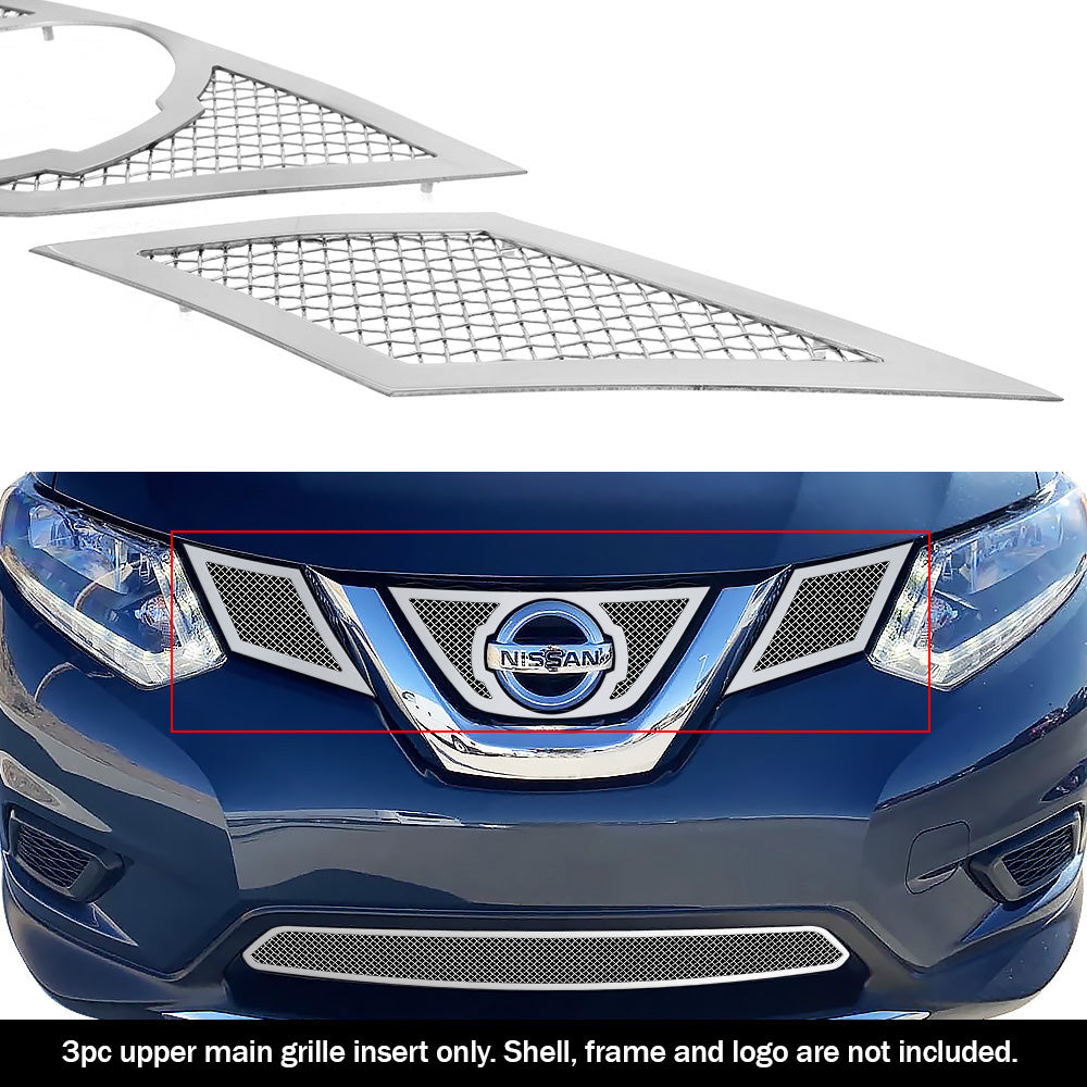 Stainless Steel Main Upper Mesh Grille 2014-2016 Nissan Rouge GR14GFC87T