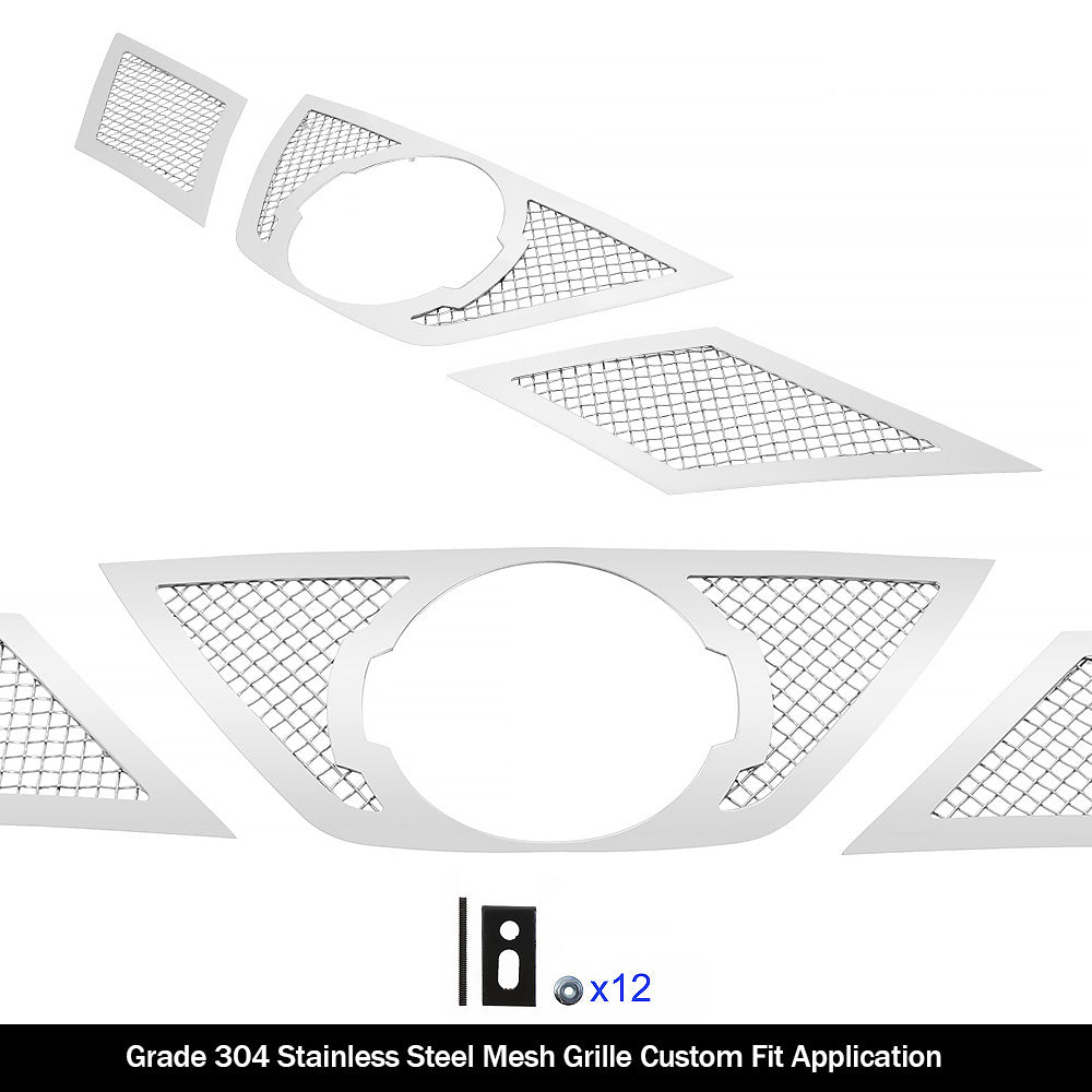 Stainless Steel Main Upper Mesh Grille 2014-2016 Nissan Rouge GR14GFC87T