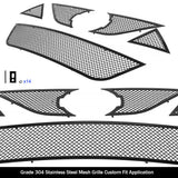 Stainless Steel Main Upper + Lower Bumper Black Wire Mesh Grille 2015-2018 Nissan Maxima GR14GFC98H