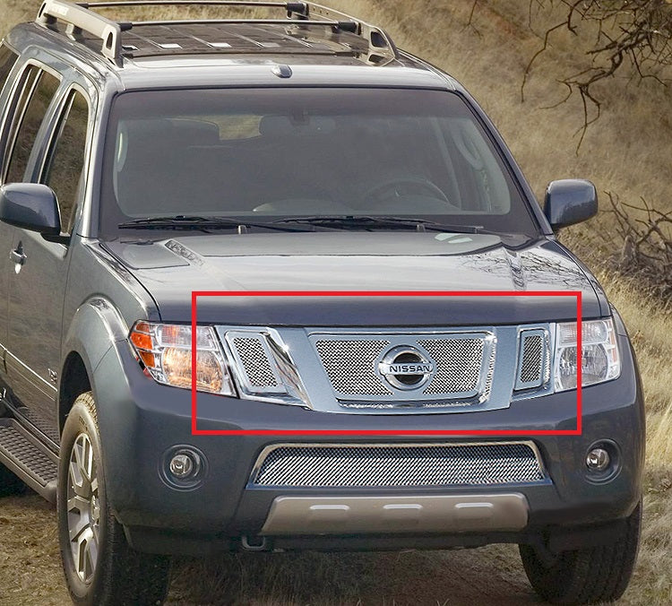 Stainless Steel Main Upper Mesh Grille 2008-2012 Nissan Pathfinder  With Logo Show GR14GFE09T